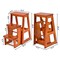 Portable Folding Step Stool Solid Pine Wood Lightweight Step Ladder for Home & Office